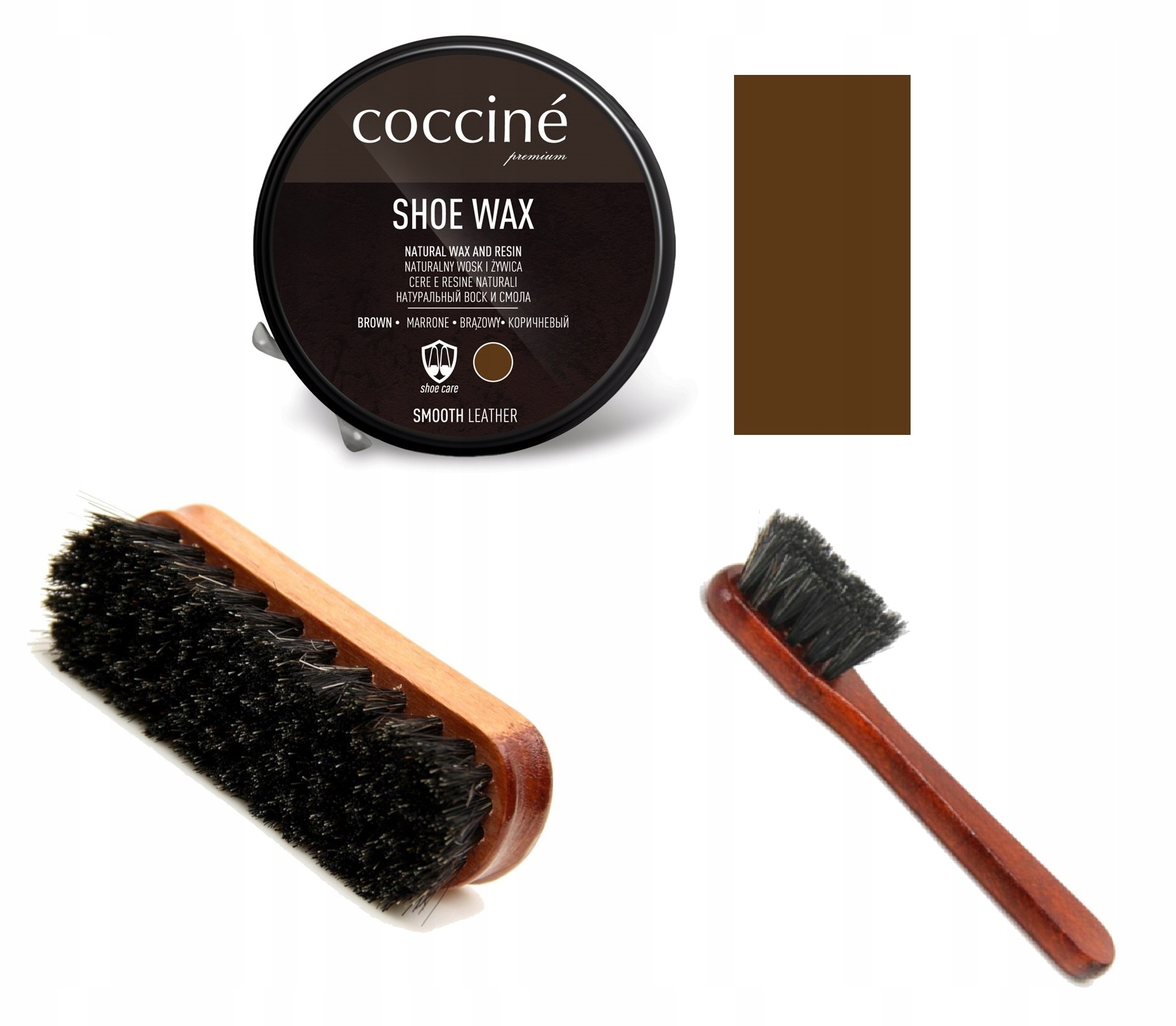 ZESTAW DO PIELĘGNACJI OBUWIA PASTA SZCZOTKA MAZAK