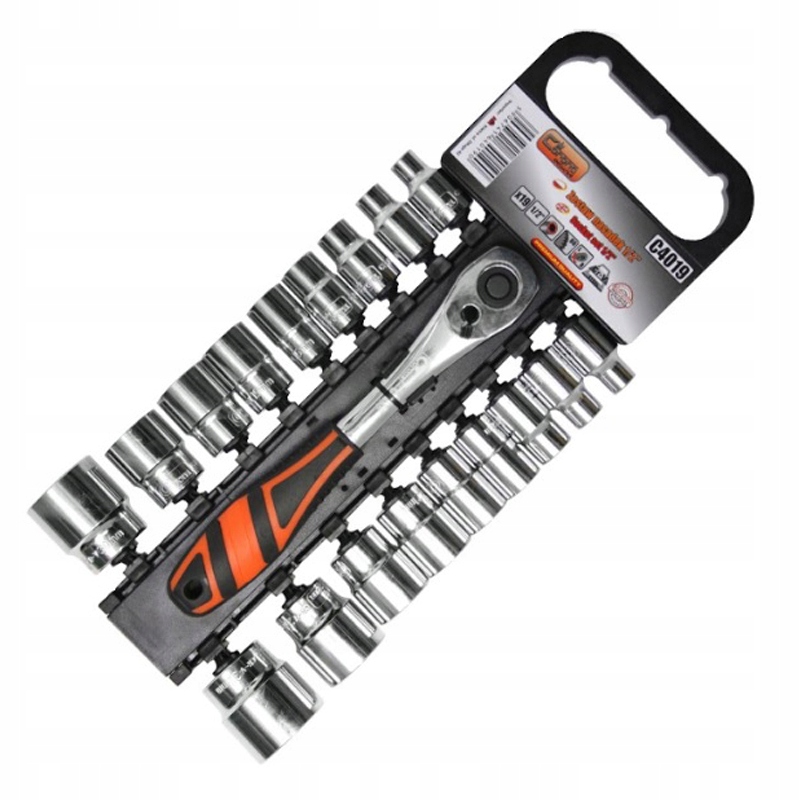 НАБОР НАСАДОК 19 EL. 1/2 + трещотка C4019