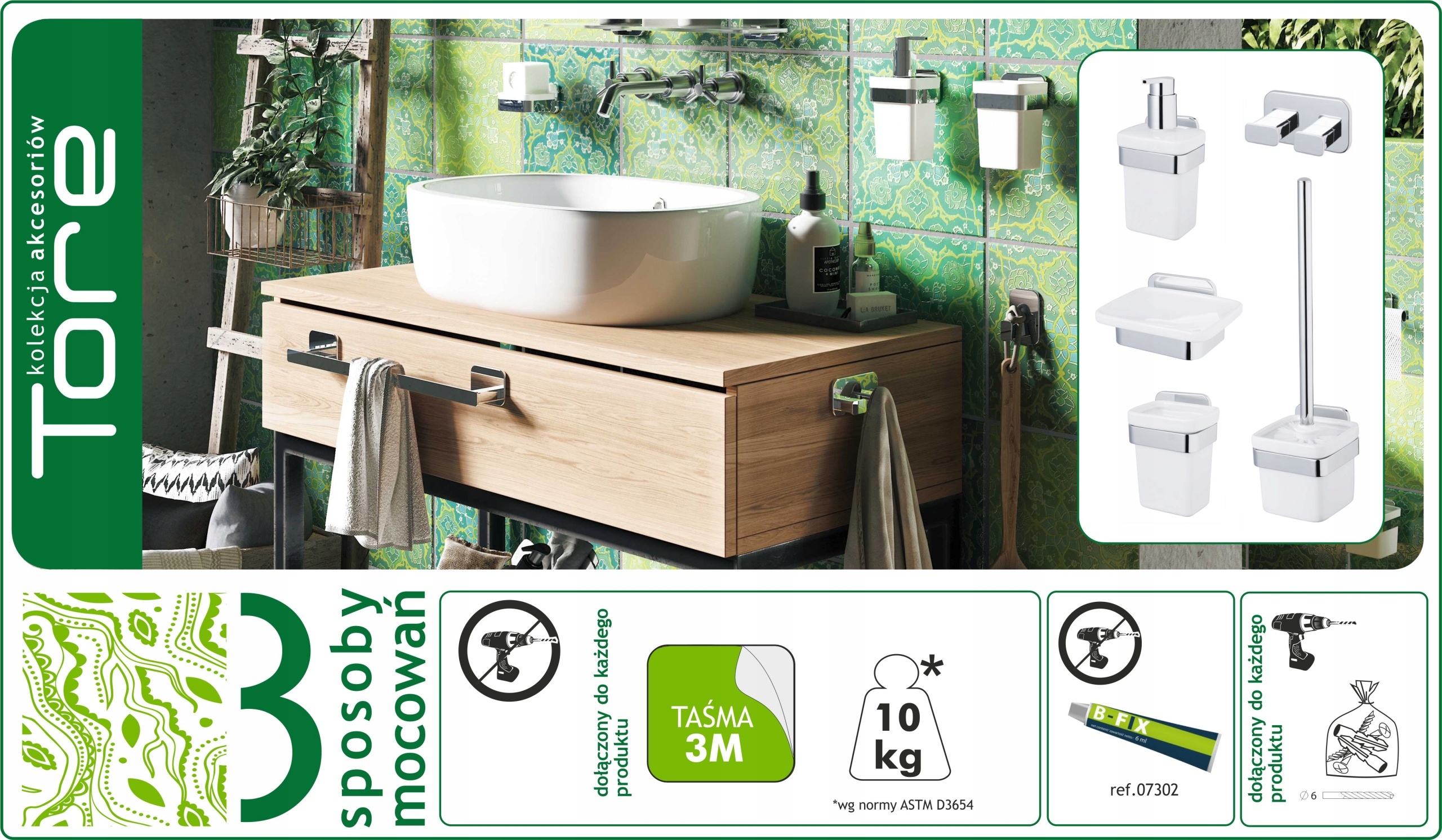 Wieszak owalny Bisk TORE 07827 BEZ WIERCENIA! Marka Bisk