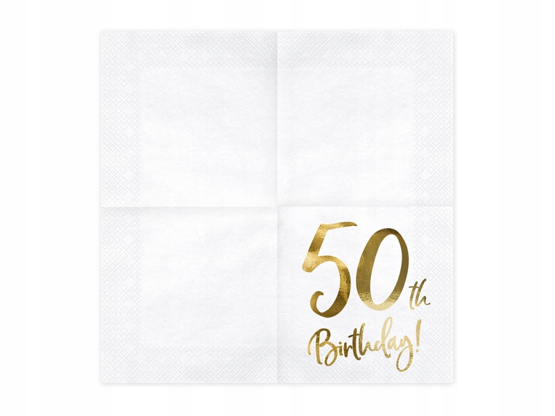 Serwetki na 50 urodziny 50th Birthday 33x33cm 20sz Marka Party Deco