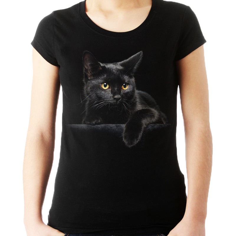 

Koszulka z kotem bluzka z głową kota t-shirt kot L