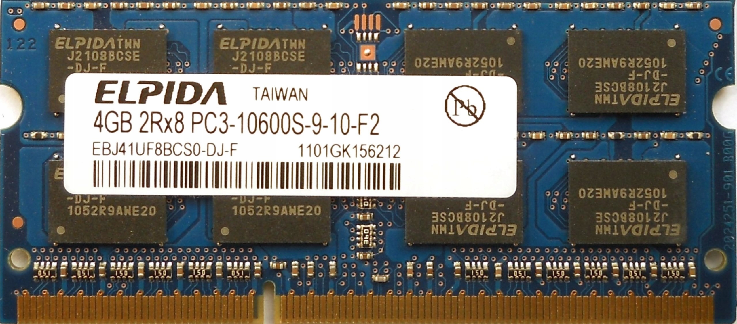 Pc3 10600s Elpida Ram 4gb 2rx8 Pc3 Elpida EBJ21UE8BDS0-DJ-F 2GB