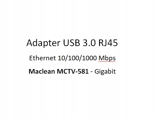 Adapter USB 3.0 RJ45 Ethernet 1000 Mbps MCTV-581 Interfejs USB