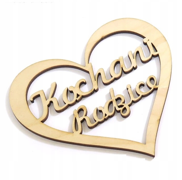 

Decoupage Serce Dekor Kochani Rodzice Sklejka RD12