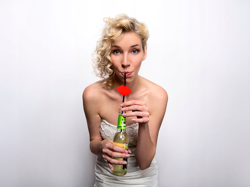 Czarne Słomki Czerwone Usta na ślub urodziny 6szt Długość 24 cm