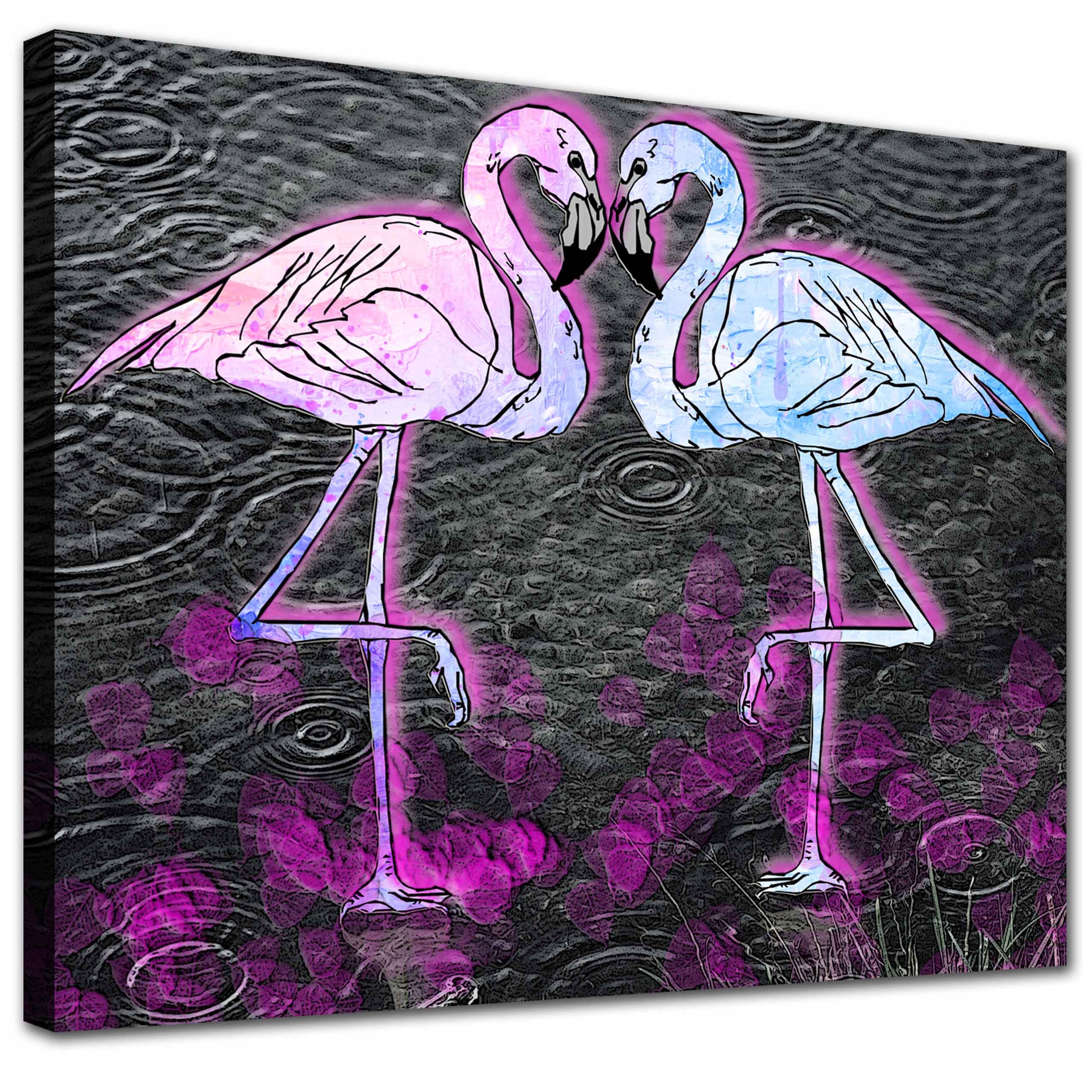 

Obraz na płótnie do salonu Różowe Flamingi 50x40