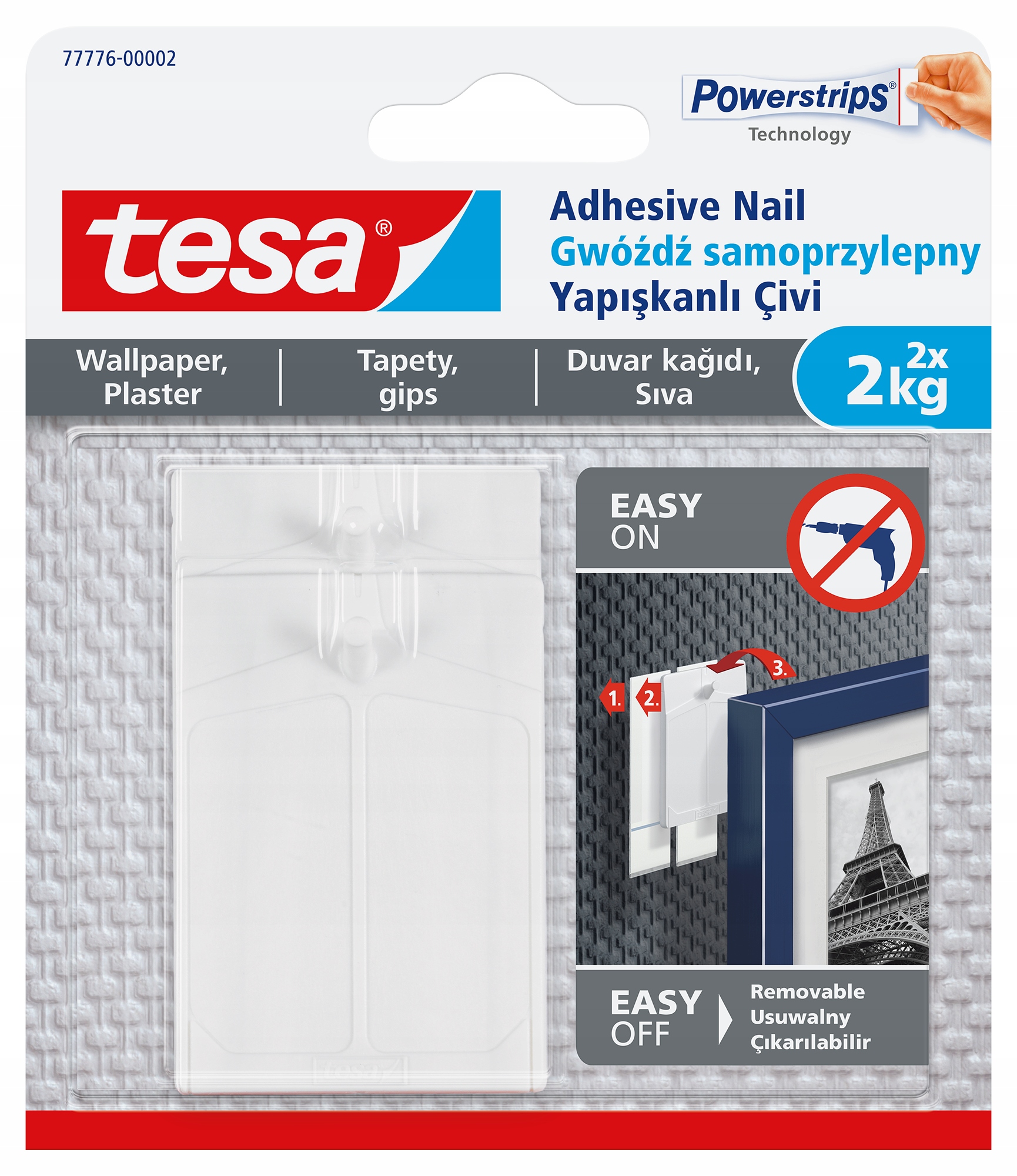 

Gwóźdź samoprzylepny tesa tynk i tapeta 2 x 2kg