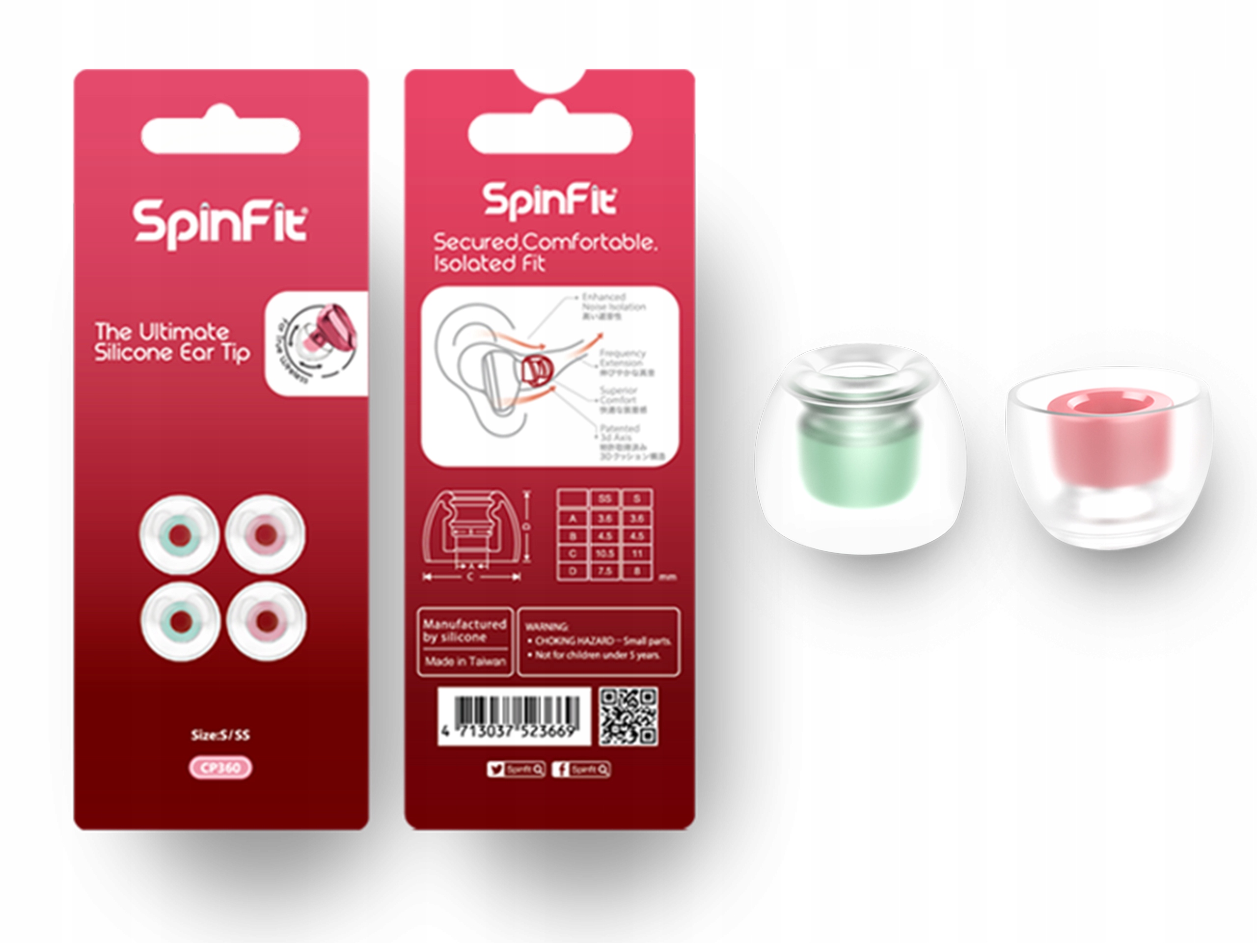

SpinFit CP360-S/SS Profesjonalne Nakładki - 2 Pary