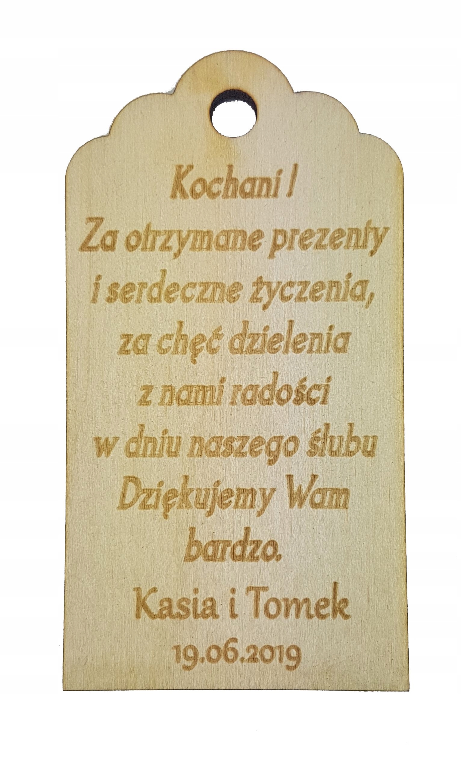 

Drewniane podziękowania dla gości wesele grawer w3