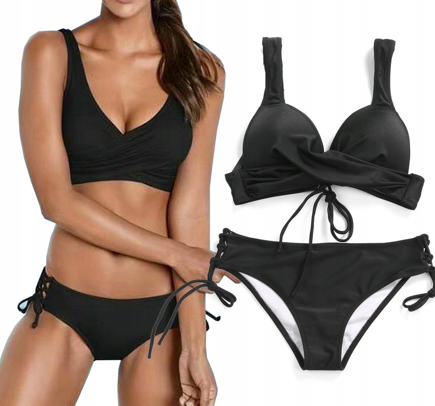 КУПАЛЬНИК ЧЕРНЫЙ БИКИНИ PUSHUP STRAPS 018 М