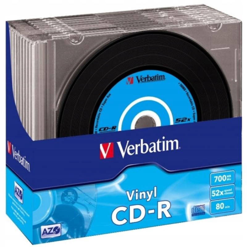 

Płyty Verbatim Cd-r Vinyl Azo 52x, 700MB 10 szt