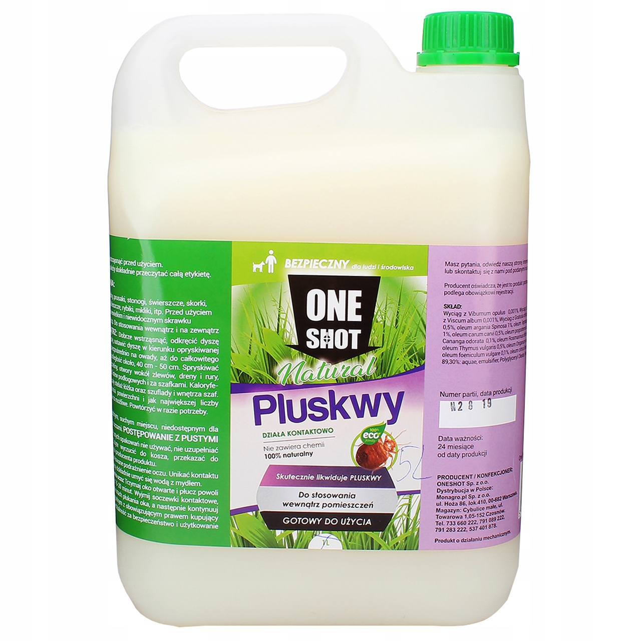 

One Shot Natural oprysk na Pluskwy bez chemii 5L