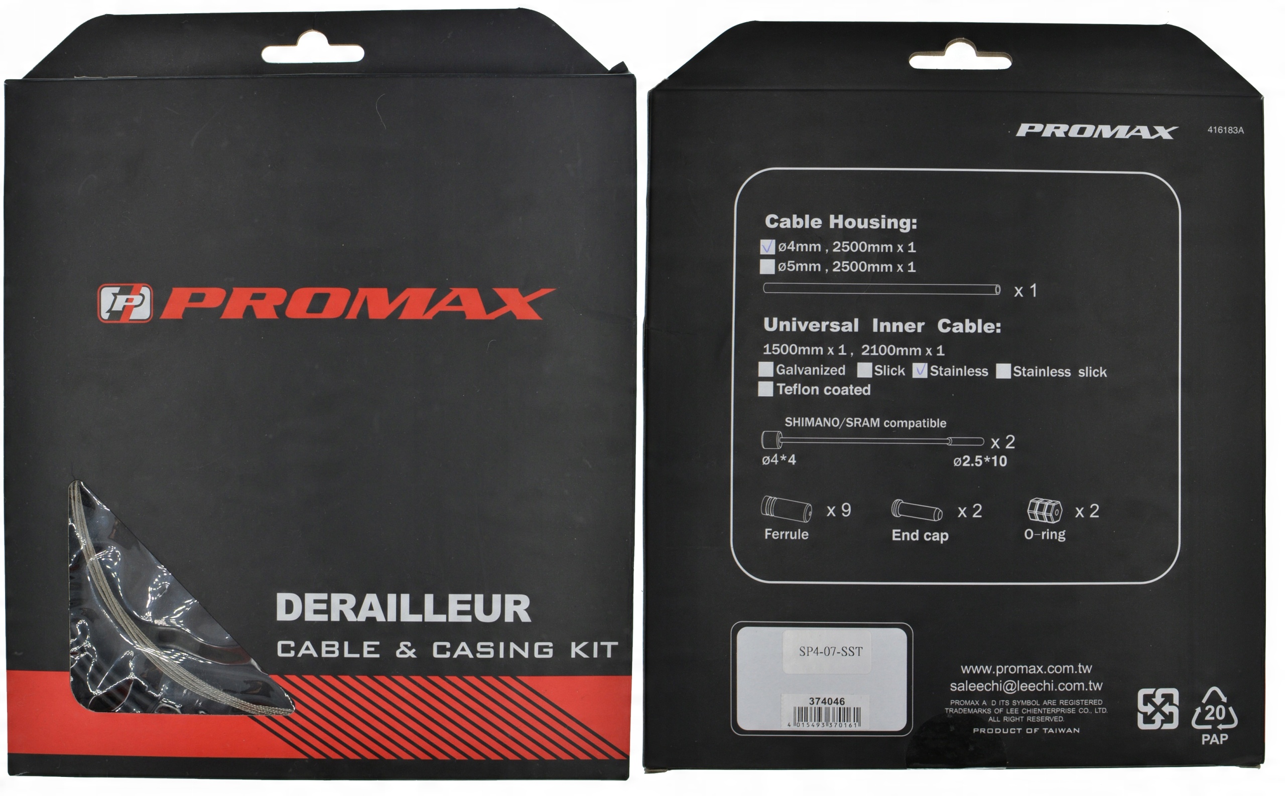 

Promax Zestaw linek i pancerzy Przerzutki Przód+ty