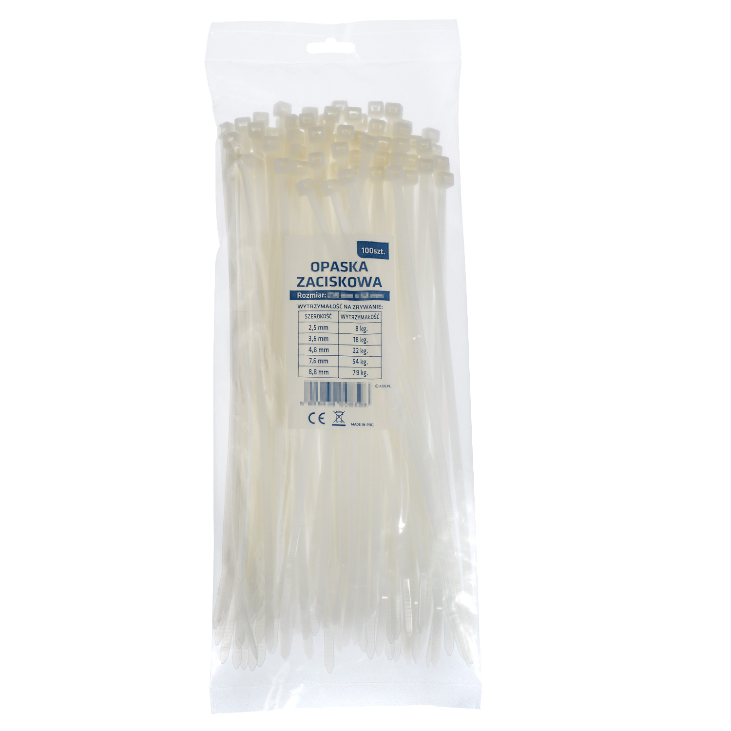 

Opaski zaciskowe "Standard 200x4,8mm Białe