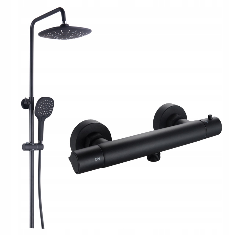 MEXEN ZESTAW PRYSZNICOWY BATERIA CZARNA TERMOSTAT