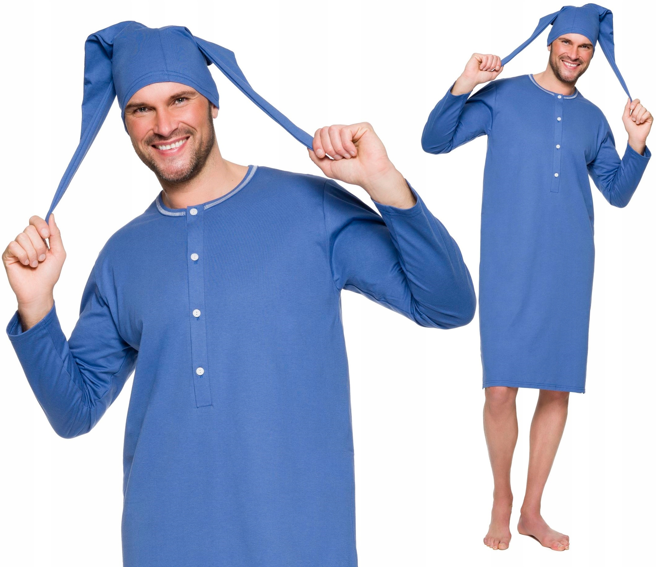 Taro ROZPINANA MĘSKA KOSZULA NOCNA + SZLAFMYCA XXL