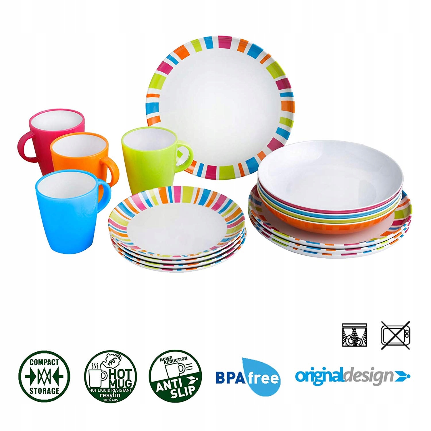 ZESTAW OBIADOWY MELAMINA BRUNNER SPECTRUM 16 SZT Brand Brunner