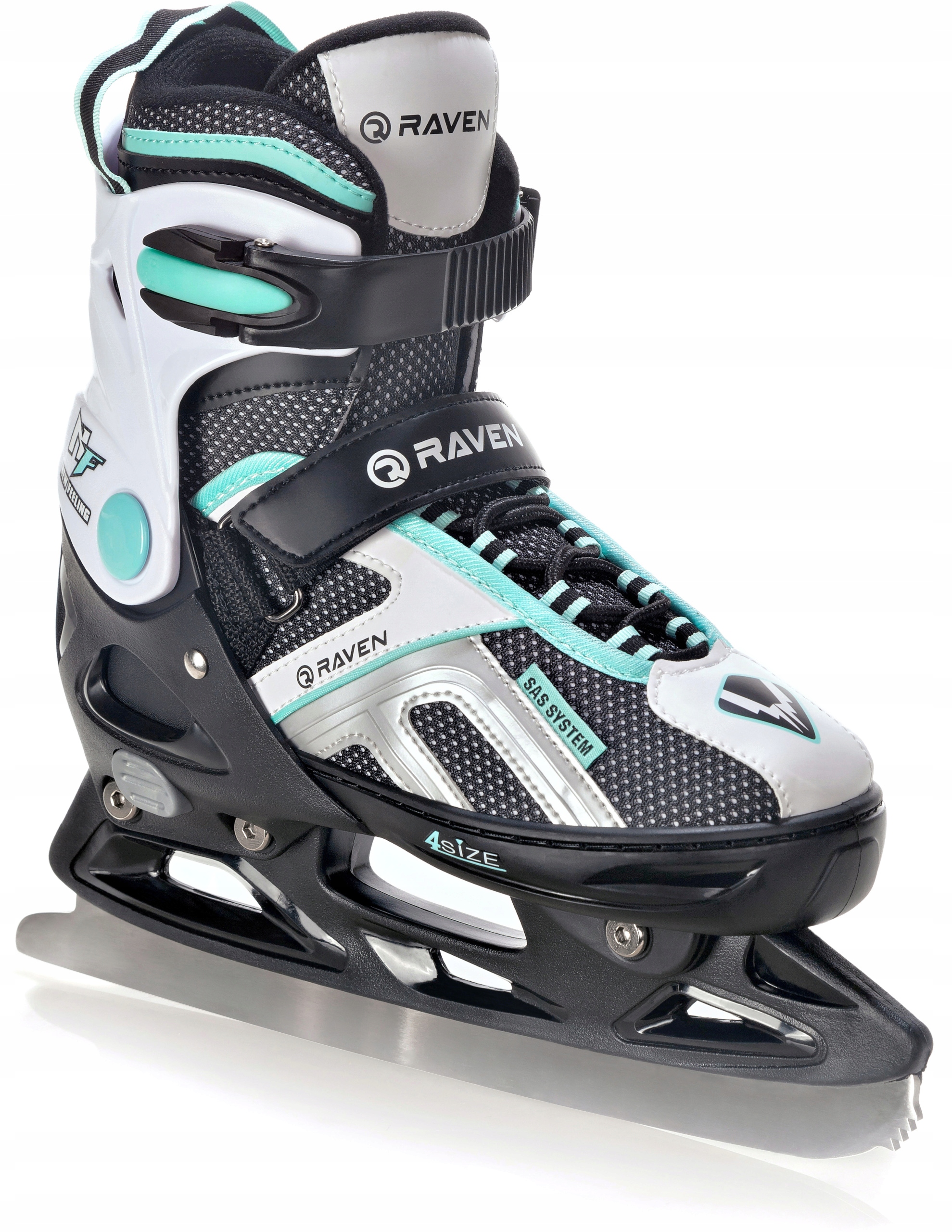 Rolki Łyżwy figurowe 2w1 Regulowane RAVEN Pulse Black/Mint 37-40 Rozmiar 37-40