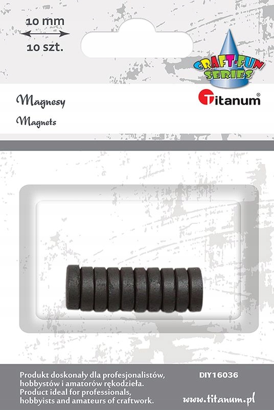 

Magnesy okrągłe czarne 1cm 10mm op.10szt Titanum