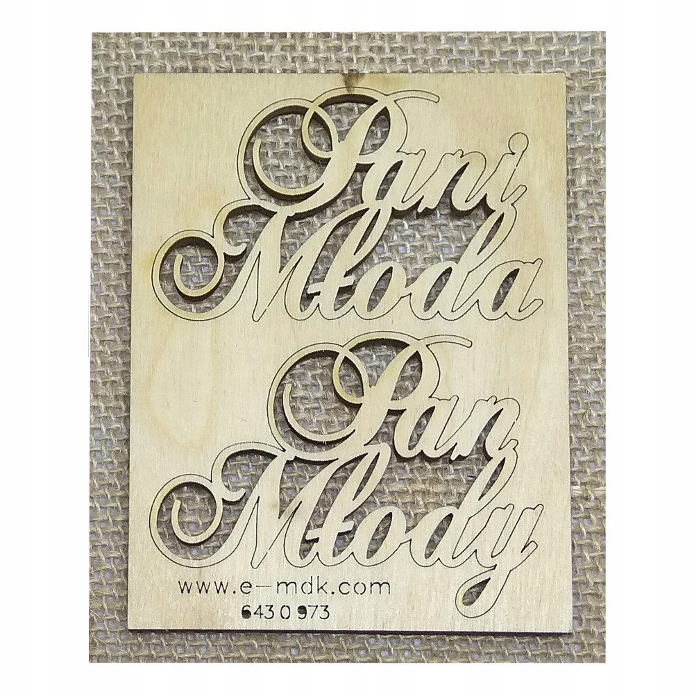 

MDK0973 Napisy Pani Młoda, Pan Młody -na wieszaki