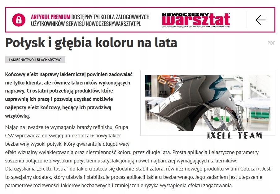 GOLDCAR LAKIER BEZBARWNY szybkoschnący w 2 h 245 EAN (GTIN) 3701003213004