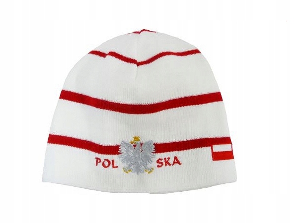 POLSKA CZAPKA ZIMOWA DLA KIBICA POLSKI HAFT