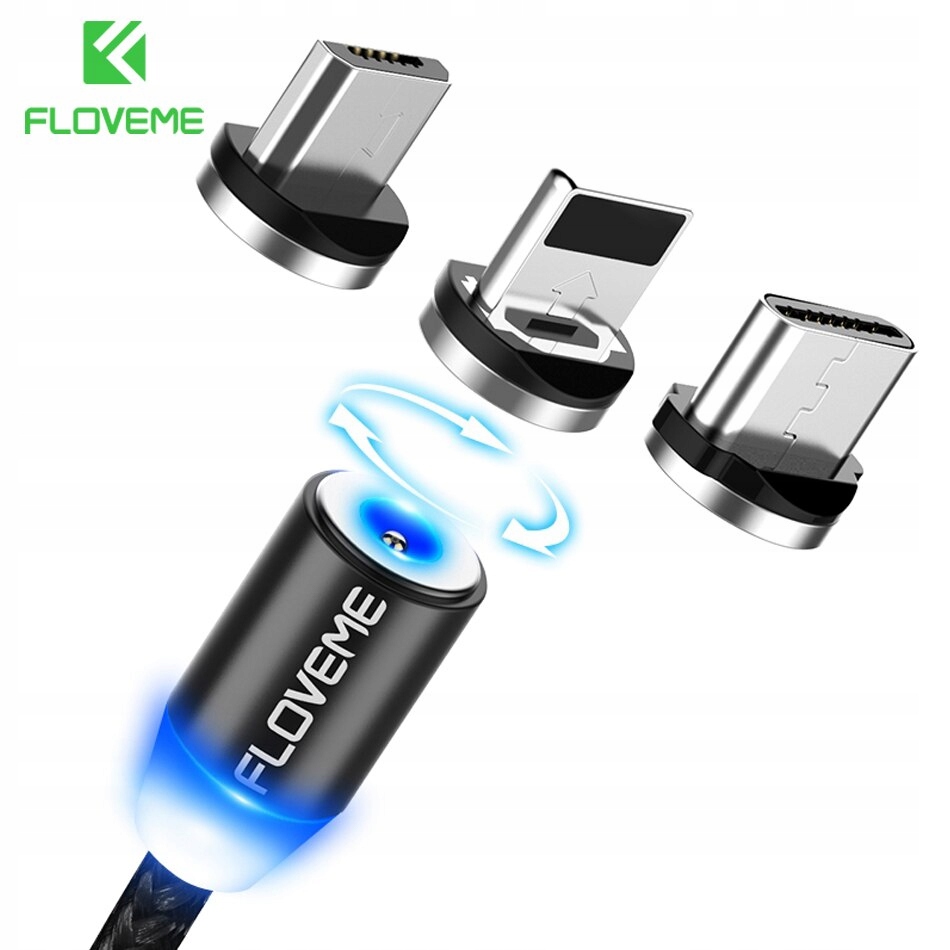 

Kabel Magnetyczny 3w1 Ładowarka Micro iPhone Usb-c