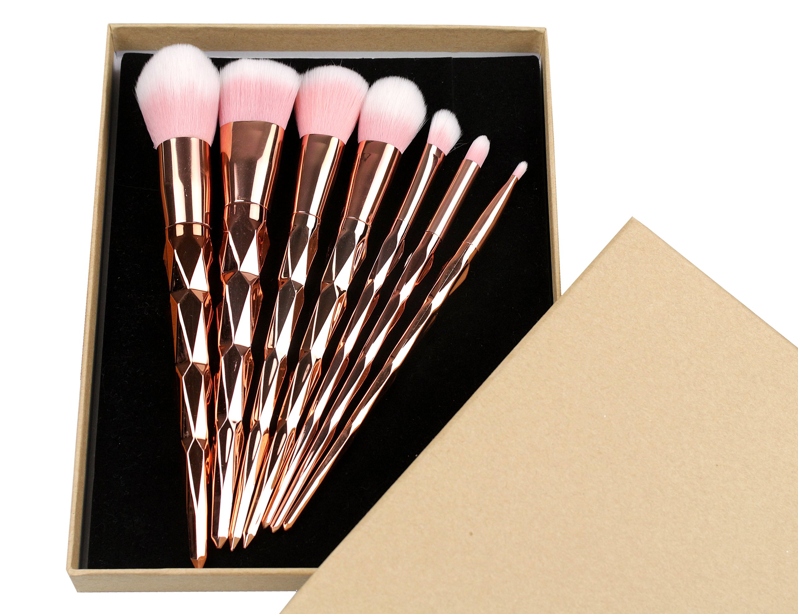 ZESTAW 7 PĘDZLI DO MAKIJAŻU + PUDEŁKO BRYLANT PZ01 - 7092675671