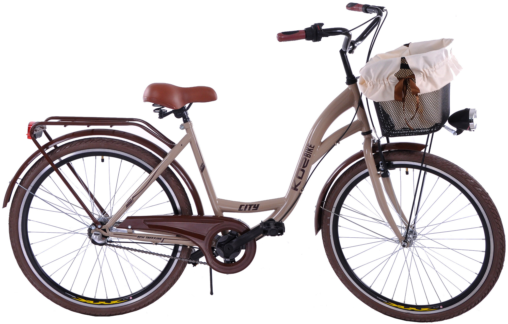 Kozbike29 damski rower miejski 26 brązowe opony 3S 7272696415