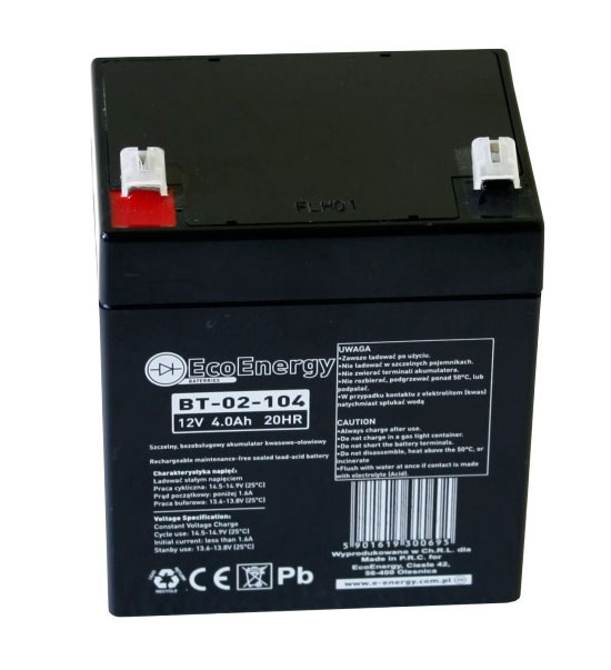 Akumulator żelowy Agm Alarm Ups Zabawki 12v 4ah 6956556514