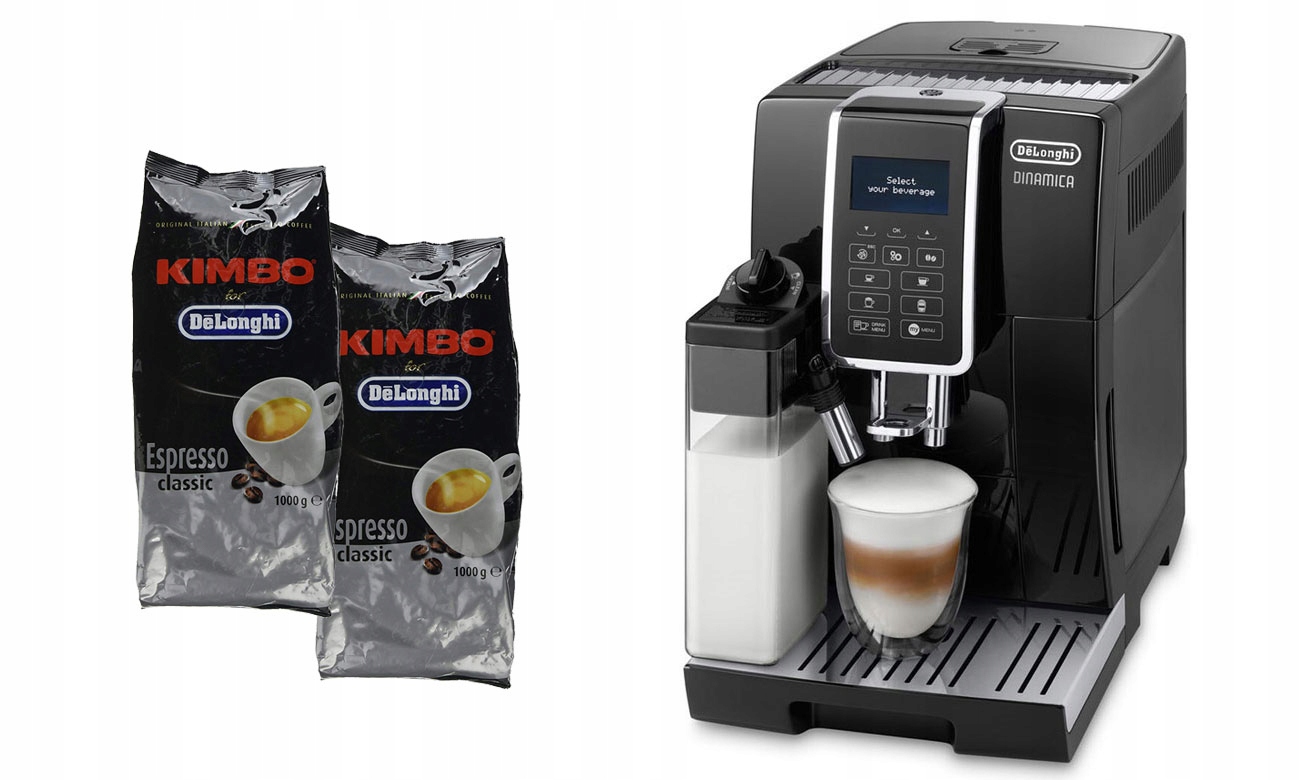 Ekspres DeLonghi ECAM 350.55.B Dinamica + Kawa 2kg - 7495697796 ...
