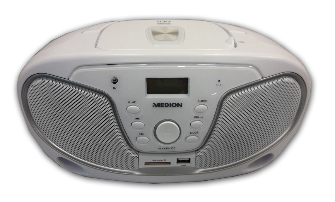 BOOMBOX CD MP3 RADIO USB SD MEDION 84101 BIAŁY 7046592438 oficjalne
