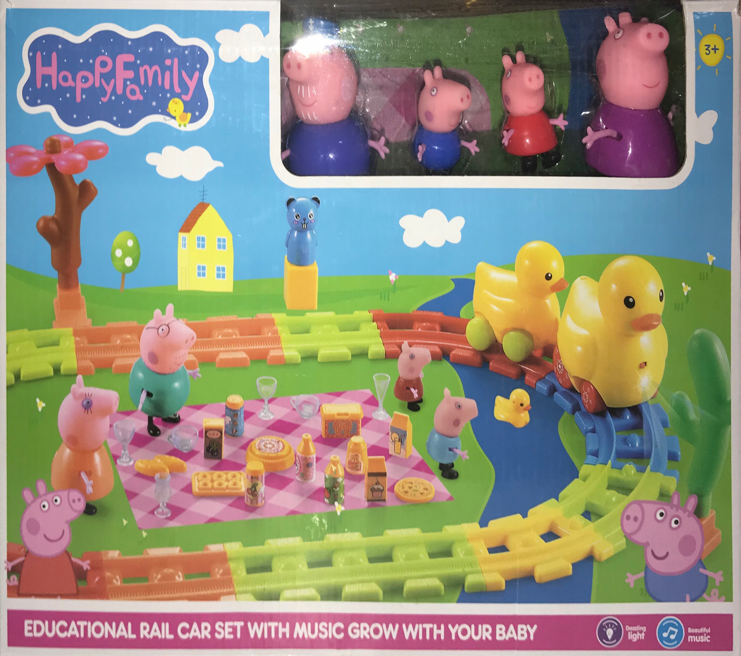 Zestaw świnka Peppa Tor Kolejka Piknik Zabawka 7451919779