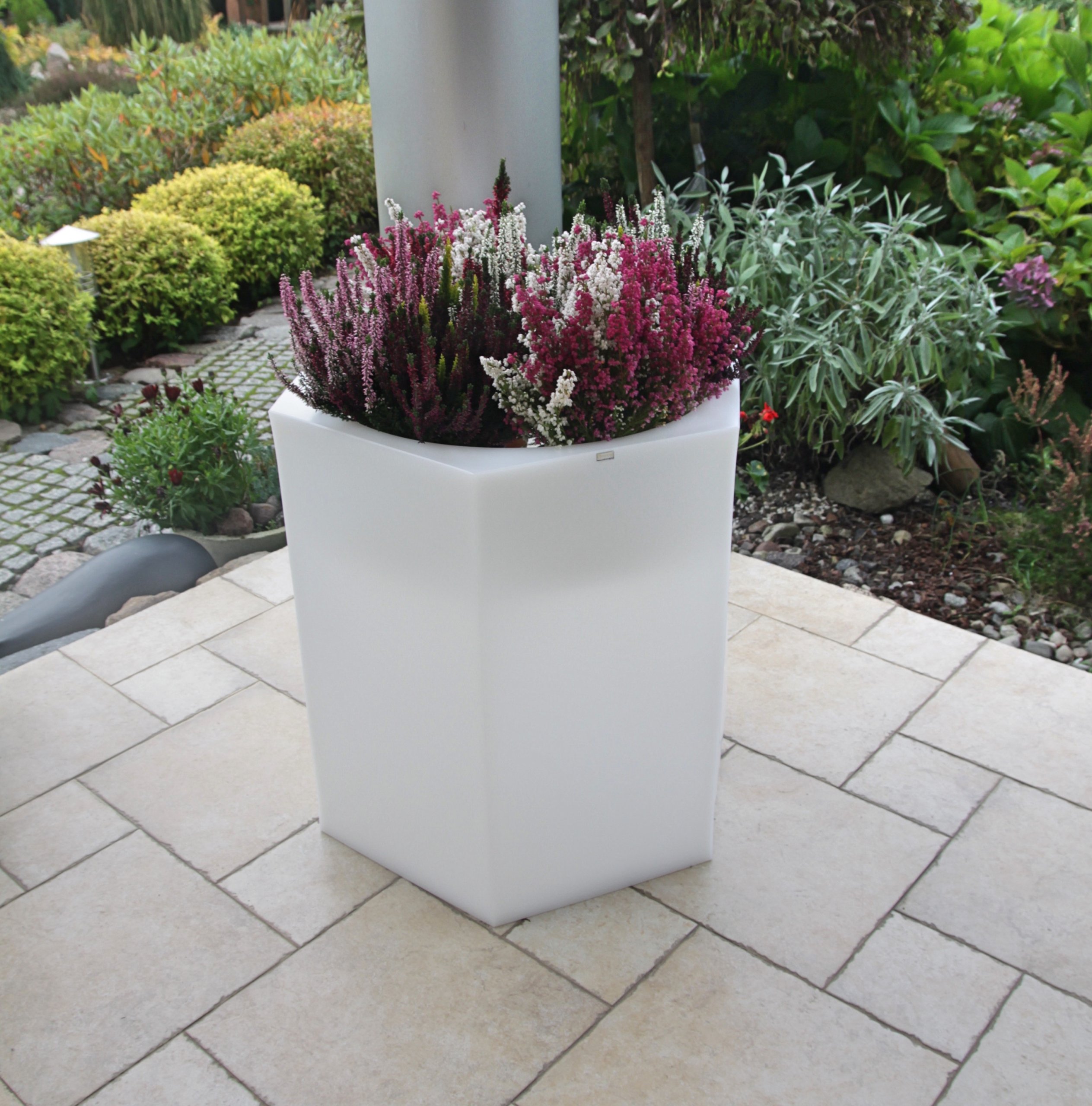 Duża donica CZERWONA nowoczesna do salonu ogrodu - 7194262446