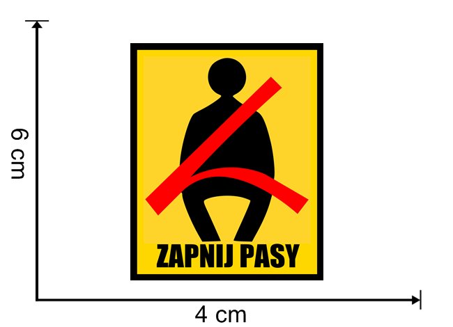 NAKLEJKA ZAPNIJ PASY ostrzegawcza do TAXI na szybę