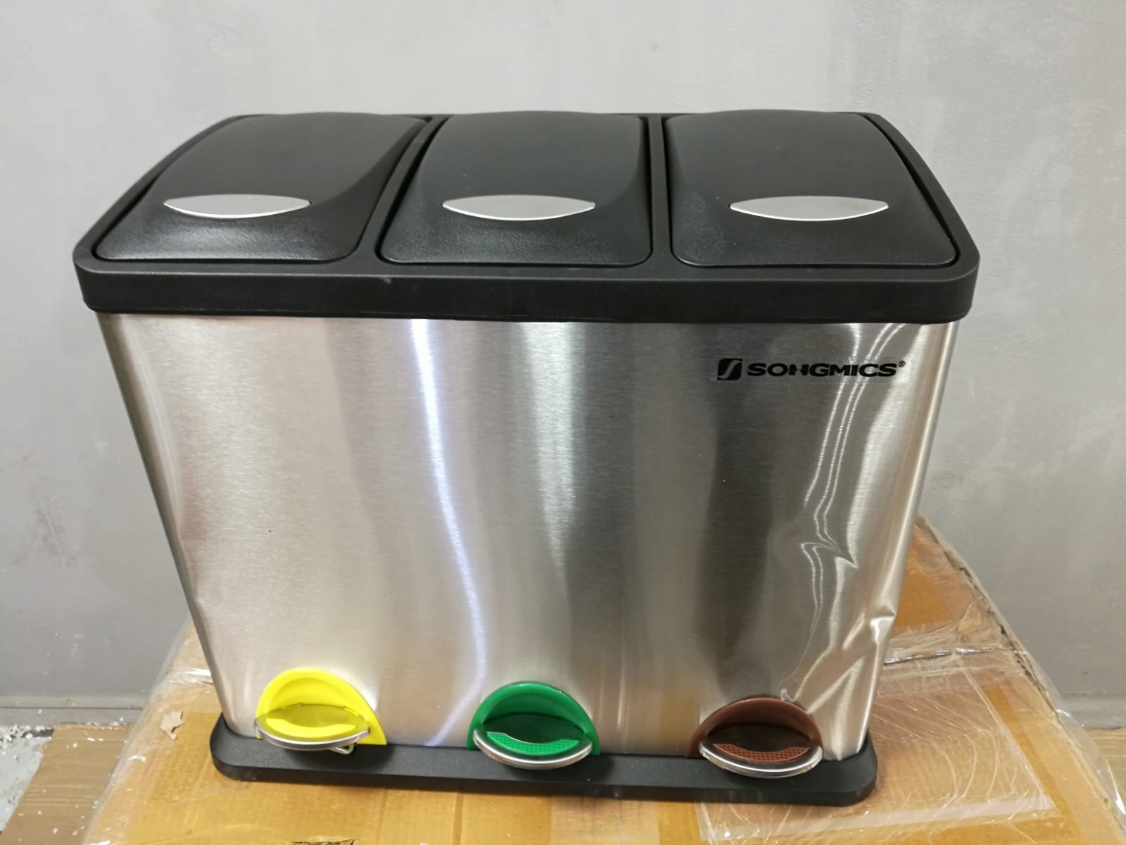 KOSZ NA ŚMIECI ODPADY SEGREGACJA ŚMIETNIK 3 KOMORY - 7980498454