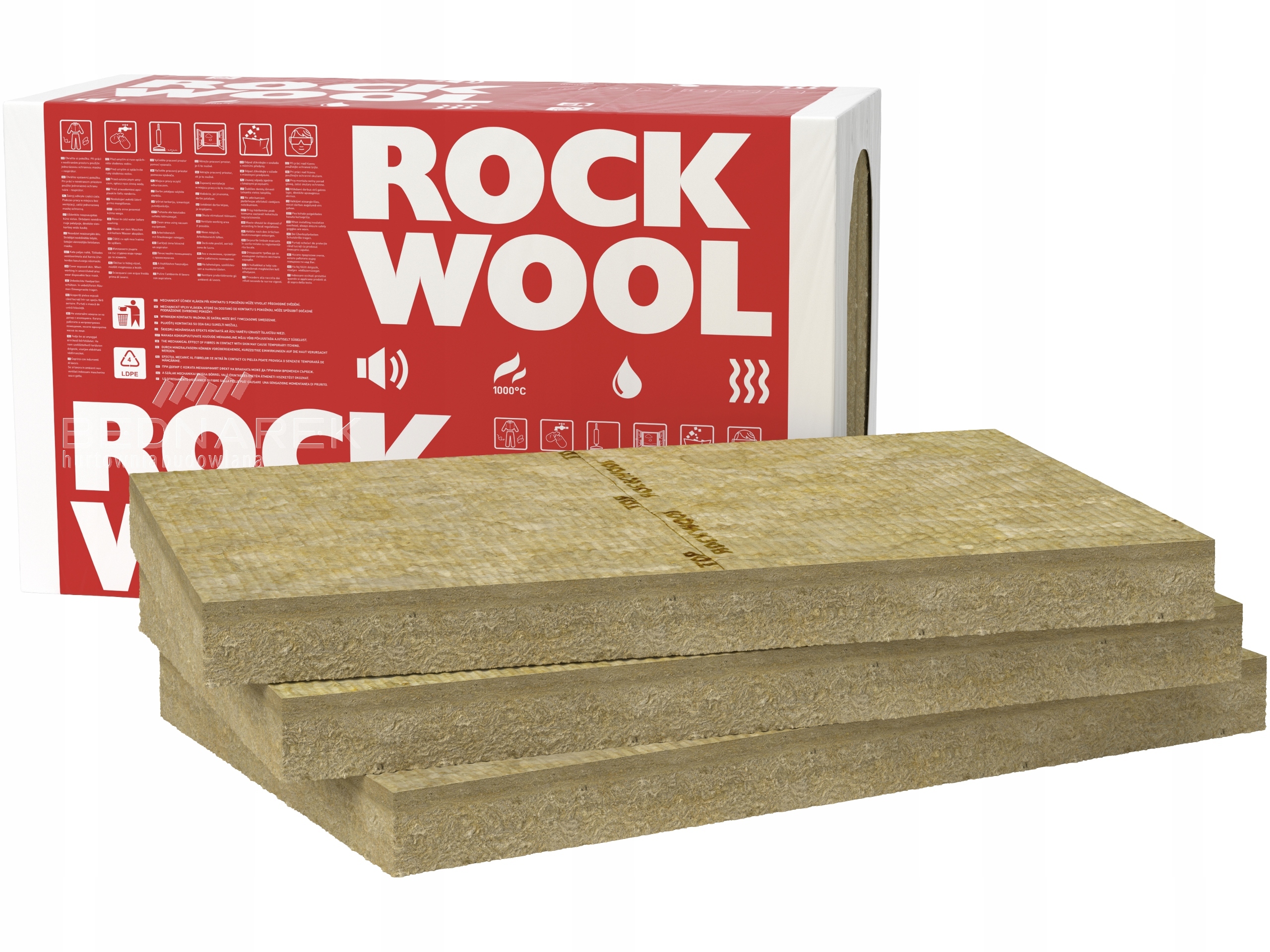 Плиты Rockwool из каменной ваты (плотностью 75кг/м3)