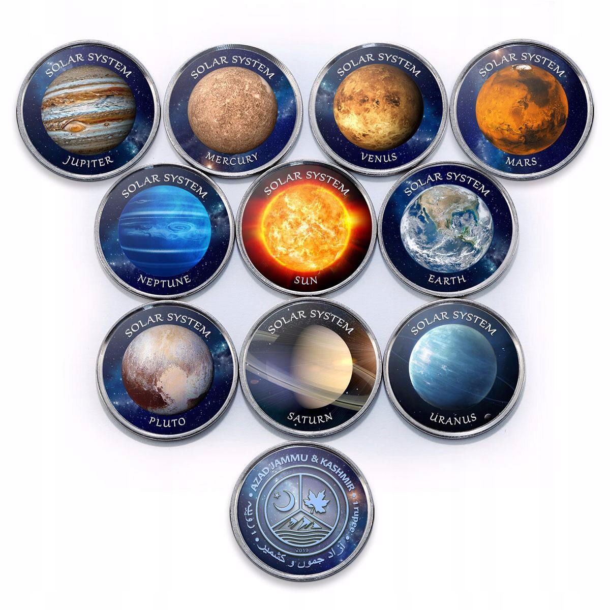 Монеты планета земля. Солнечная система набор монет. Монеты с планетами солнечной системы. Монета с планетой. Планета медаль.