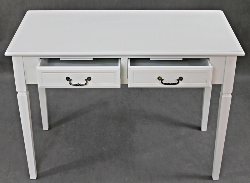 NOWE BIAŁE RUSTYKALNE BIURKO STÓŁ Z SZUFLADAMI - 7328267517 - oficjalne