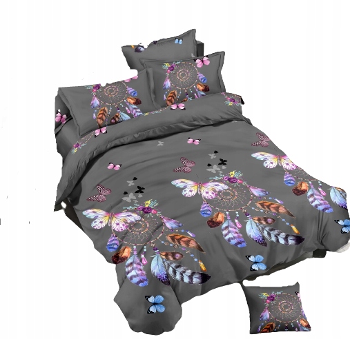 

Pościel 3D 160X200 Łapacz Snów Motylki Boho Szara