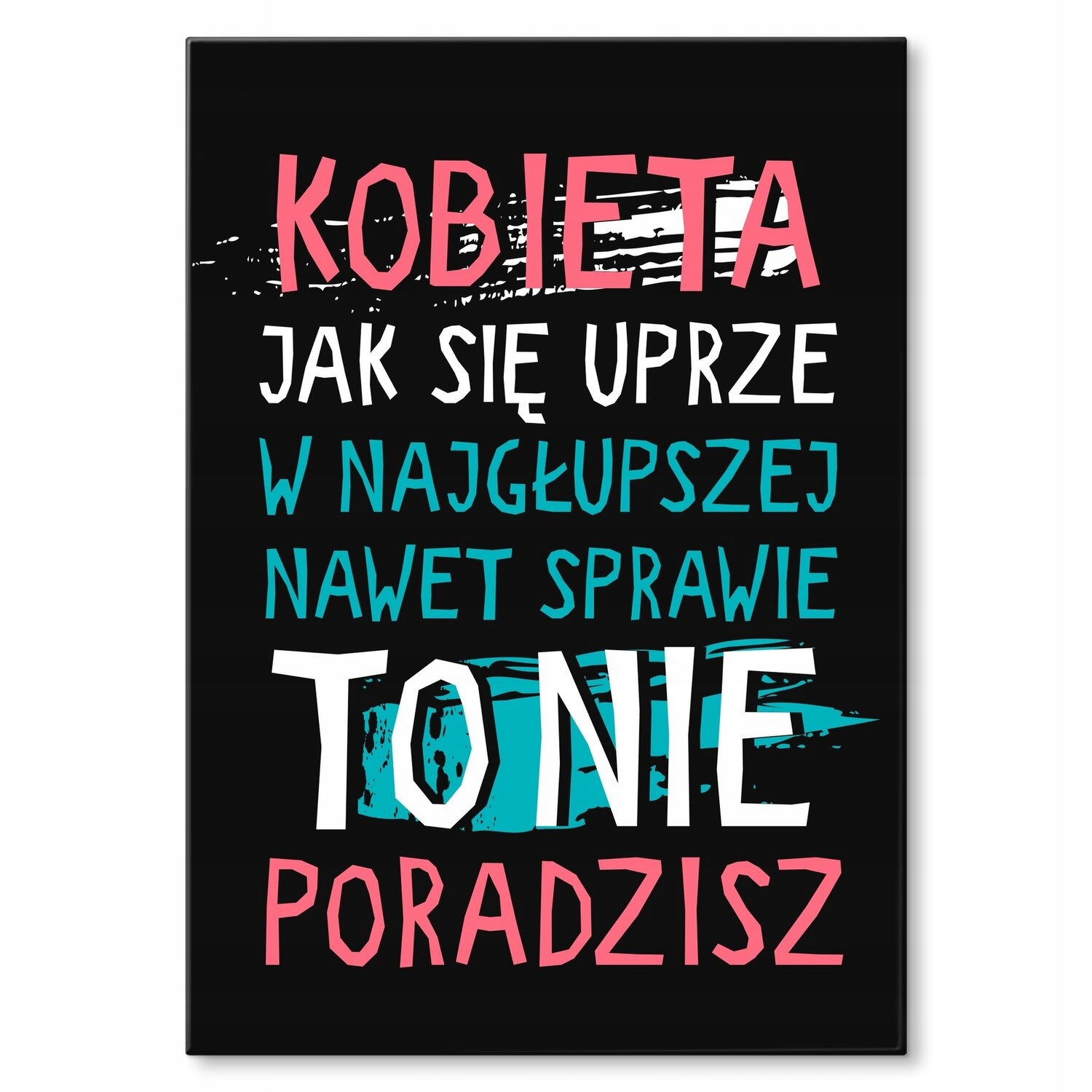 Kovový plakát Žena si zvykne na Dárek 42 x 59 cm