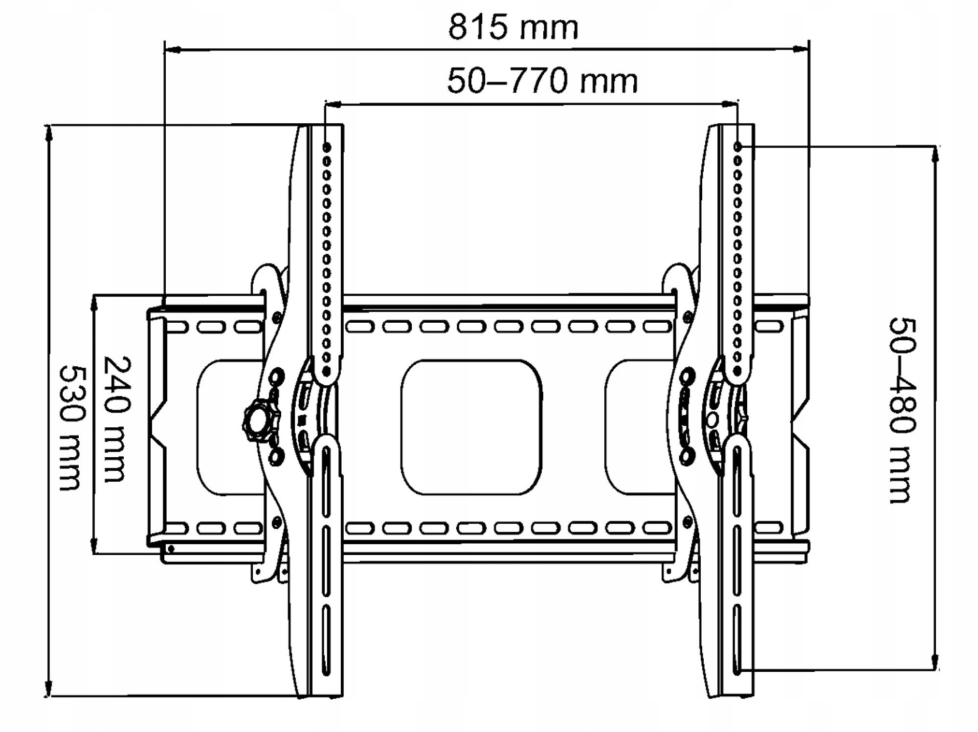 Uchwyt ART AR-08 32-100", do 100kg, reg. pion Model AR-08