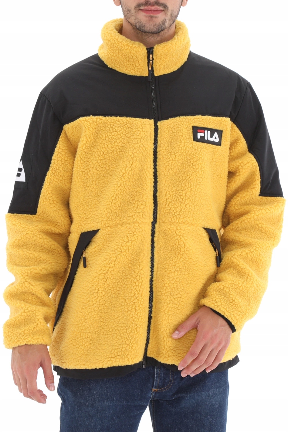 Pánská přechodová bunda Fila Manolo polar sherpa žlutá vel. L