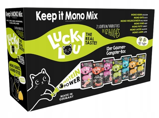 Monoproteinové krmivo pro kočky s alergií – Lucky Lou Mix Multipack 12x125 g