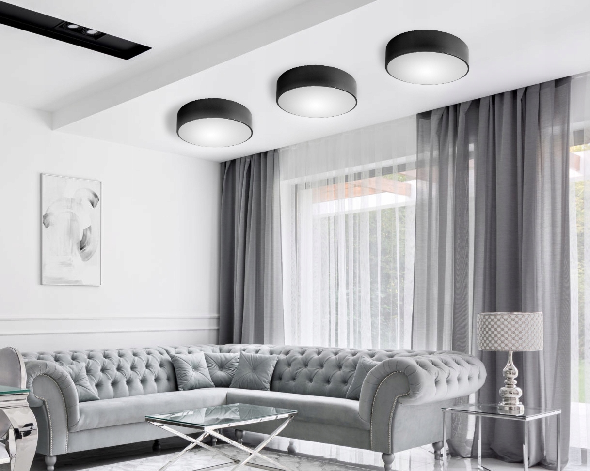 LAMPA PLAFON 40CM OKRĄGŁA BIAŁA SUFITOWA ŻYRANDOL Zasilanie sieciowe