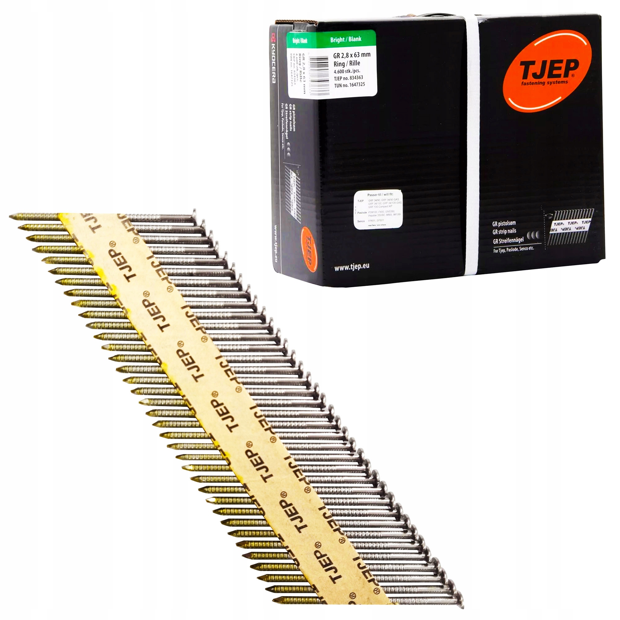 Hřebíky Spojované Papírem Tjep 2,8X63 Ring Černé