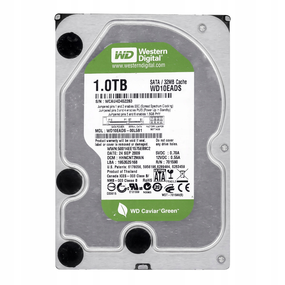 Dysk twardy Western Digital Caviar Green WD10EADS-00M2B0 1TB SATA II 3,5&quot;