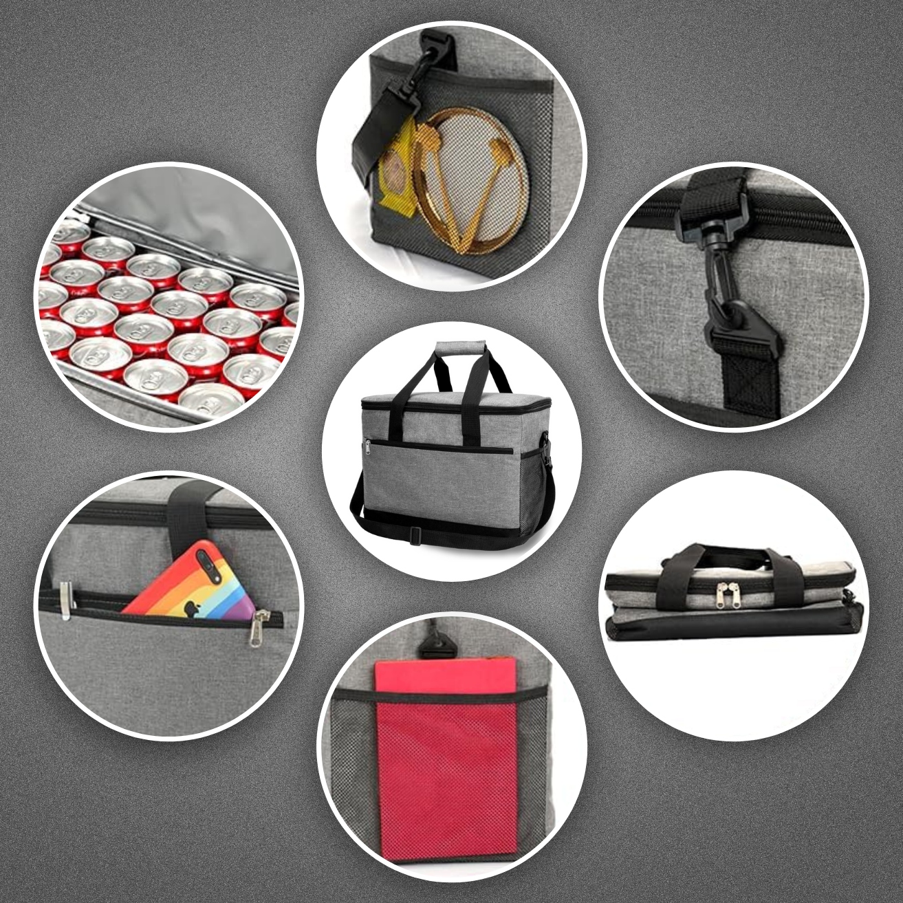 TORBA TERMICZNA TERMOIZOACYJNA TURYSTYCZNA PODRÓŻNA +2 WKŁADY CHŁODZĄCE 18L Liczba komór 1