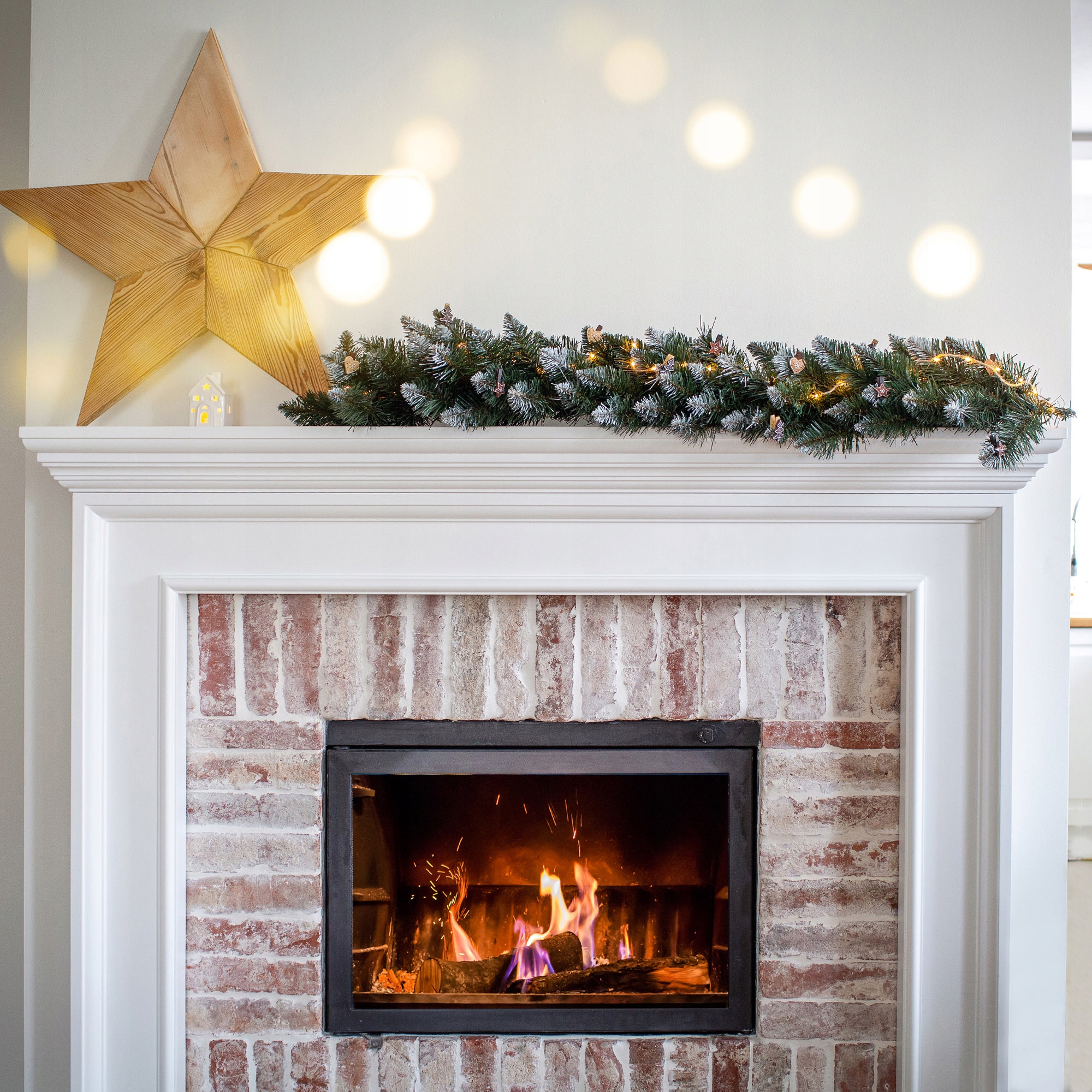 GIRLANDA CHOINKOWA ŚWIĄTECZNA 110 CM OŚNIEŻONA Wysokość 101 - 120 cm