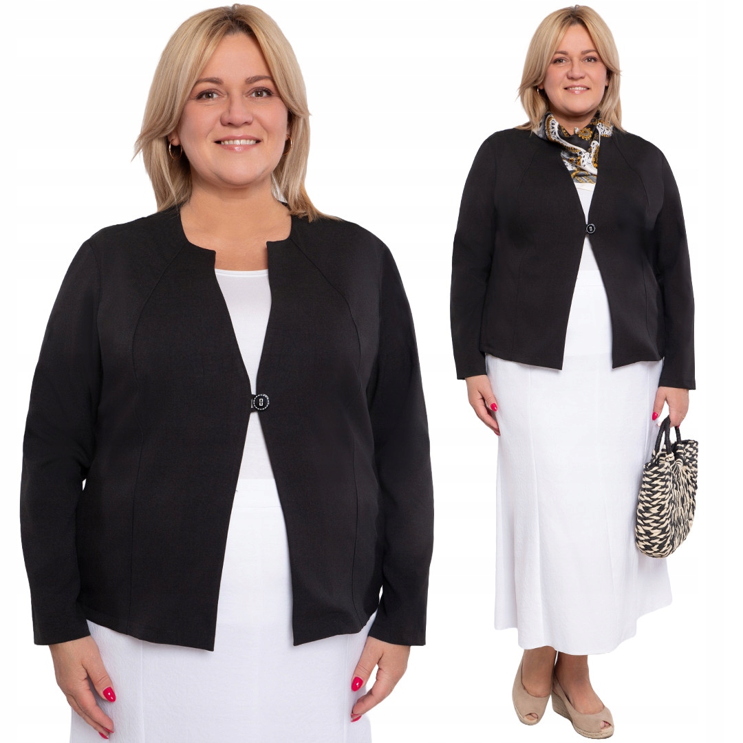 Lněná černá sako bunda 64